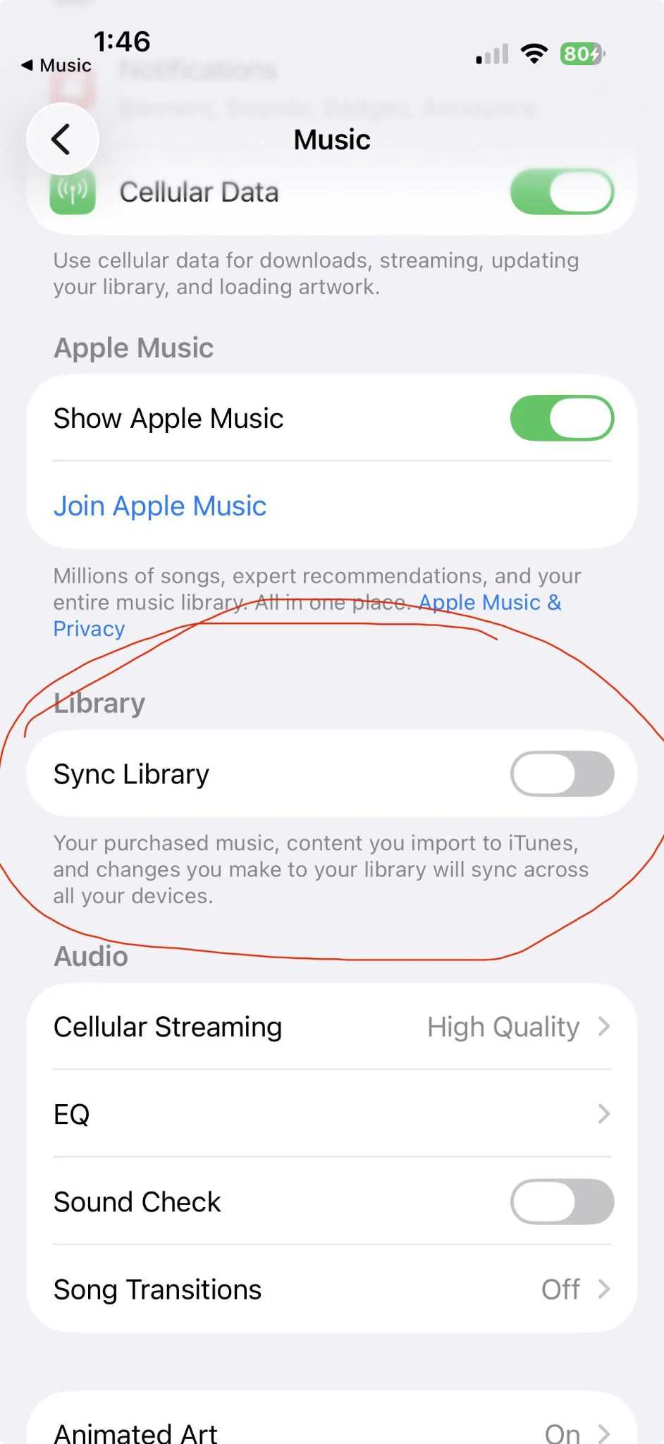 Nếu có Apple Music hoặc iTunes Match, người dùng có thể sử dụng Sync Library để truy cập thư viện nhạc trên nhiều thiết bị đăng nhập