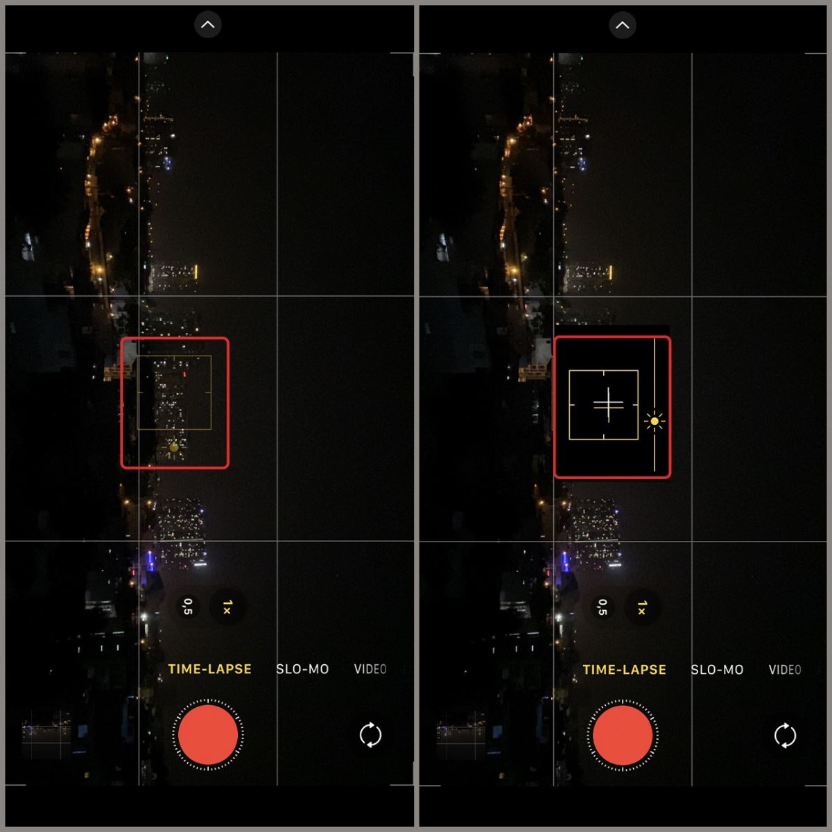 Tính năng Night mode tự động kích hoạt khi quay video Time-lapse trên iPhone trong điều kiện thiếu sáng