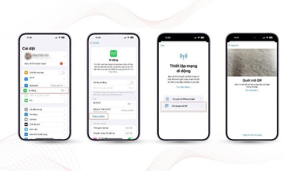 Các bước kích hoạt eSIM Viettel trên iPhone bằng mã QR