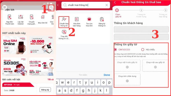 Nhấn mục “Chuẩn hoá thông tin”