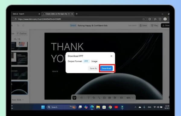 Chọn Download để tải file hoàn thiện về máy