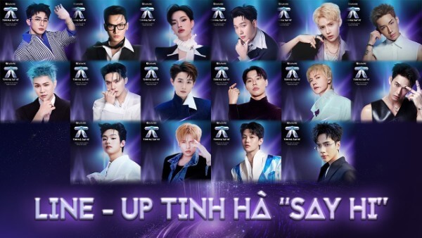 Đội hình gồm 24 nghệ sĩ nam tham gia Tinh Hà Say Hi