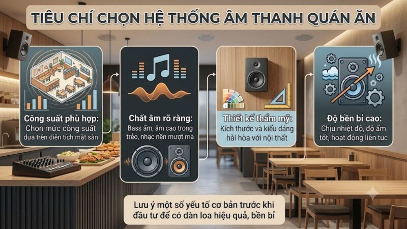 Những yếu tố cần quan tâm khi chọn mua loa cho quán ăn