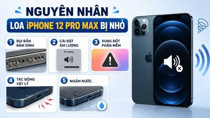 Những nguyên nhân loa iPhone 12 Pro Max bị nhỏ thường gặp