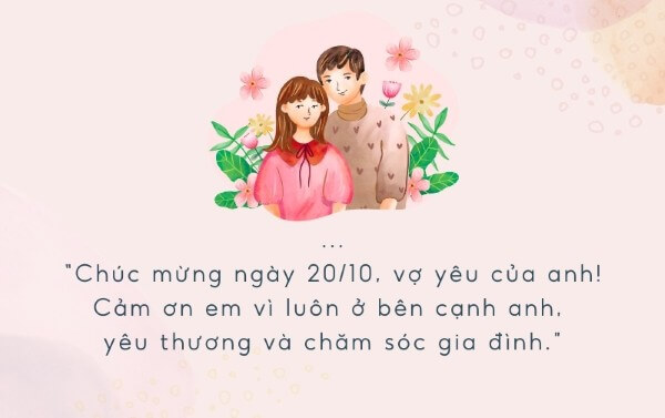 Những lời chúc 20 10 ý nghĩa nhất dành cho vợ