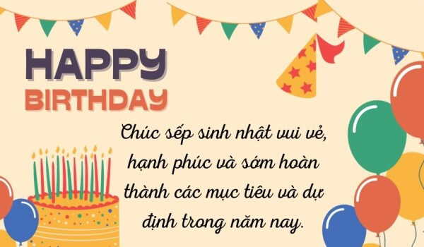 Những lời chúc sinh nhật sếp nữ gần gũi và tôn trọng