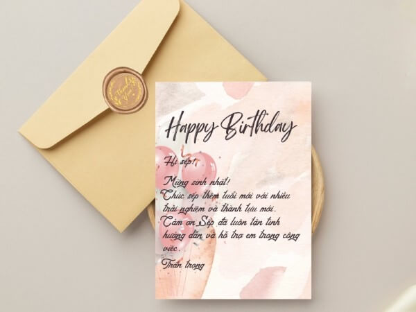 Những lời chúc sinh nhật sếp nữ ngắn gọn để viết thiệp hay gửi email