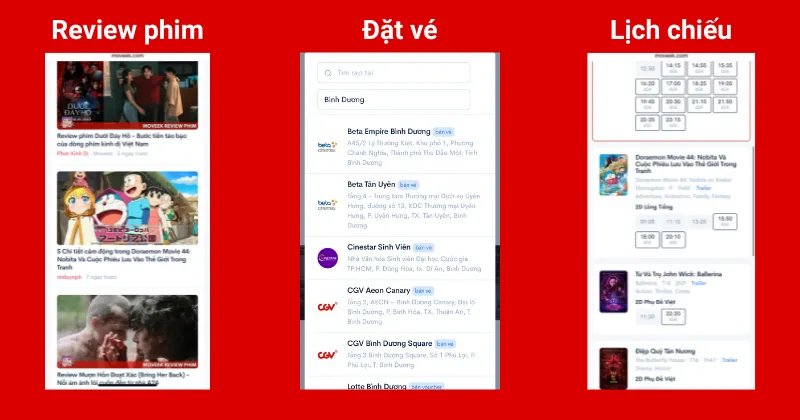 Moveek giúp tra cứu lịch chiếu và mua vé trực tuyến ngay trên trình duyệt