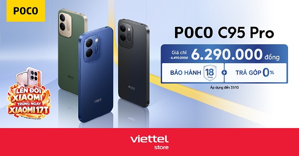 Mua POCO C95 Pro giá chỉ 6.290.000đ, nhận cơ hội trúng Xiaomi 17T
