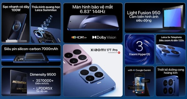 Điện thoại Xiaomi 17T Pro 12GB 512GB