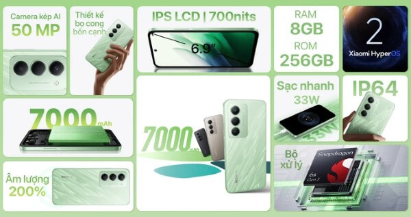 Điện thoại Xiaomi Redmi 15 5G 8GB 256GB