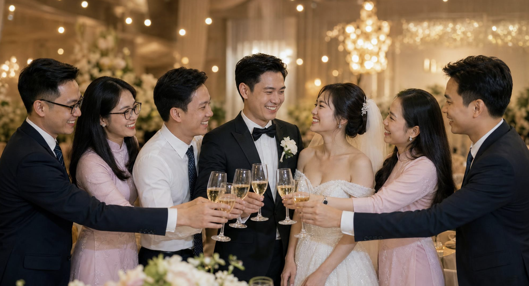 Những bức ảnh chụp cùng đồng nghiệp trong tiệc cưới lưu giữ tình cảm và sự gắn bó ngoài môi trường công việc