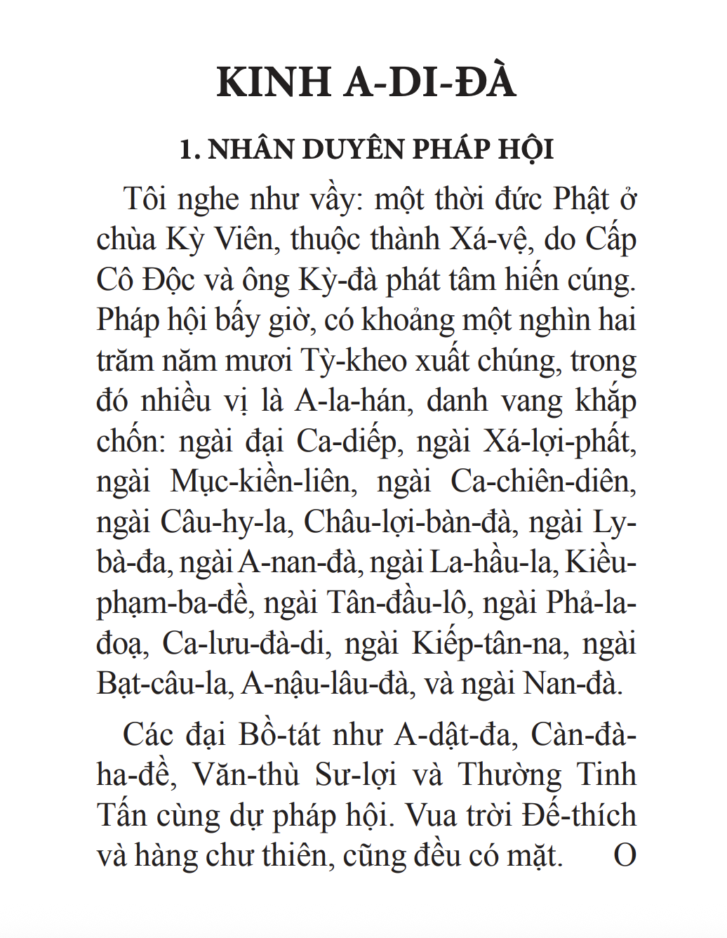 Phần mở đầu kinh A Di Đà