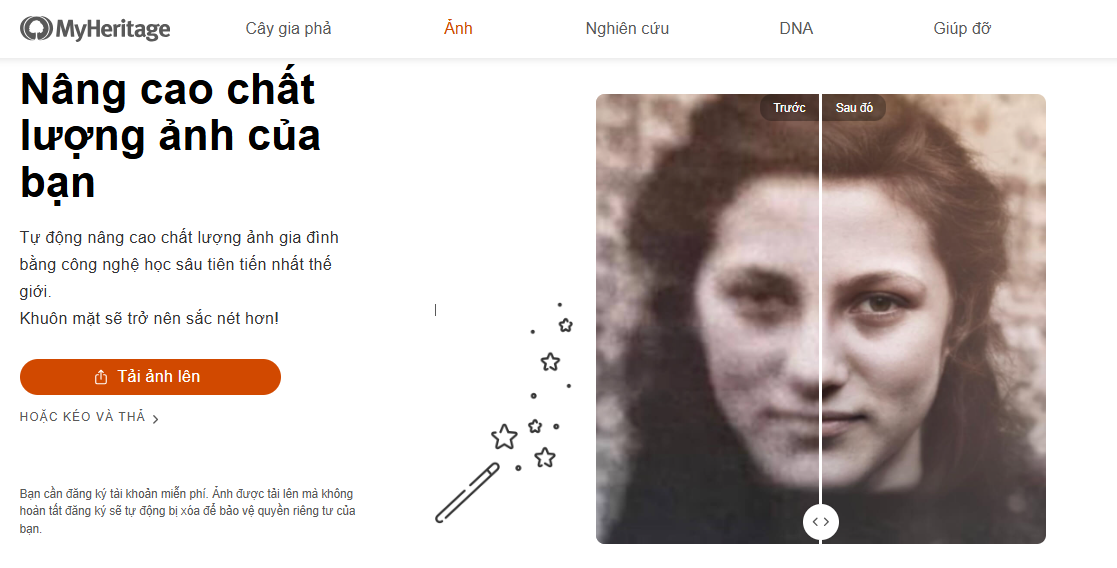 MyHeritage là công cụ phục hồi ảnh cũ bằng AI giúp lưu giữ tư liệu gia đình