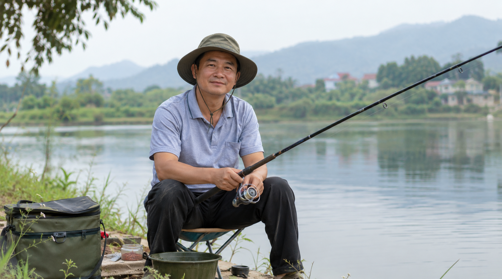 Một bộ cần câu cá sẽ khiến bố thêm phần yêu đời và tận hưởng trọn vẹn những phút giây thư giãn bên hồ cá.