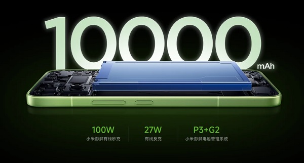 Pin silicon-carbon 10.000mAh, sạc nhanh 100W