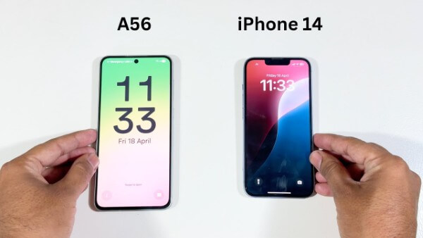 So sánh màn hình Samsung Galaxy A56 vs iPhone 14