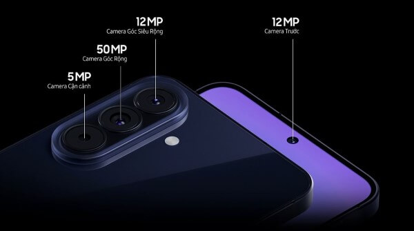 Galaxy A57 sở hữu camera macro 5MP, cùng các cảm biến 50MP và 12MP