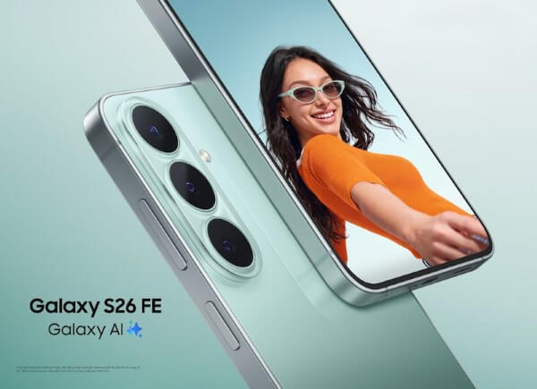 Galaxy S26 FE thiết kế với các đường nét tối giản, cạnh phẳng và góc máy bo nhẹ