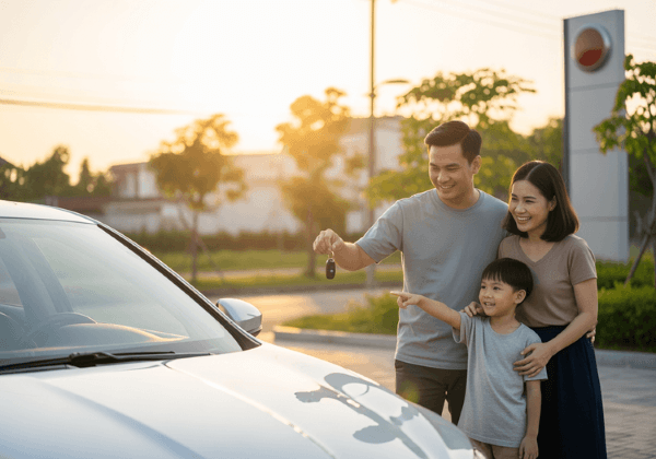 Những status khi mua xe ô tô mới cùng gia đình hạnh phúc