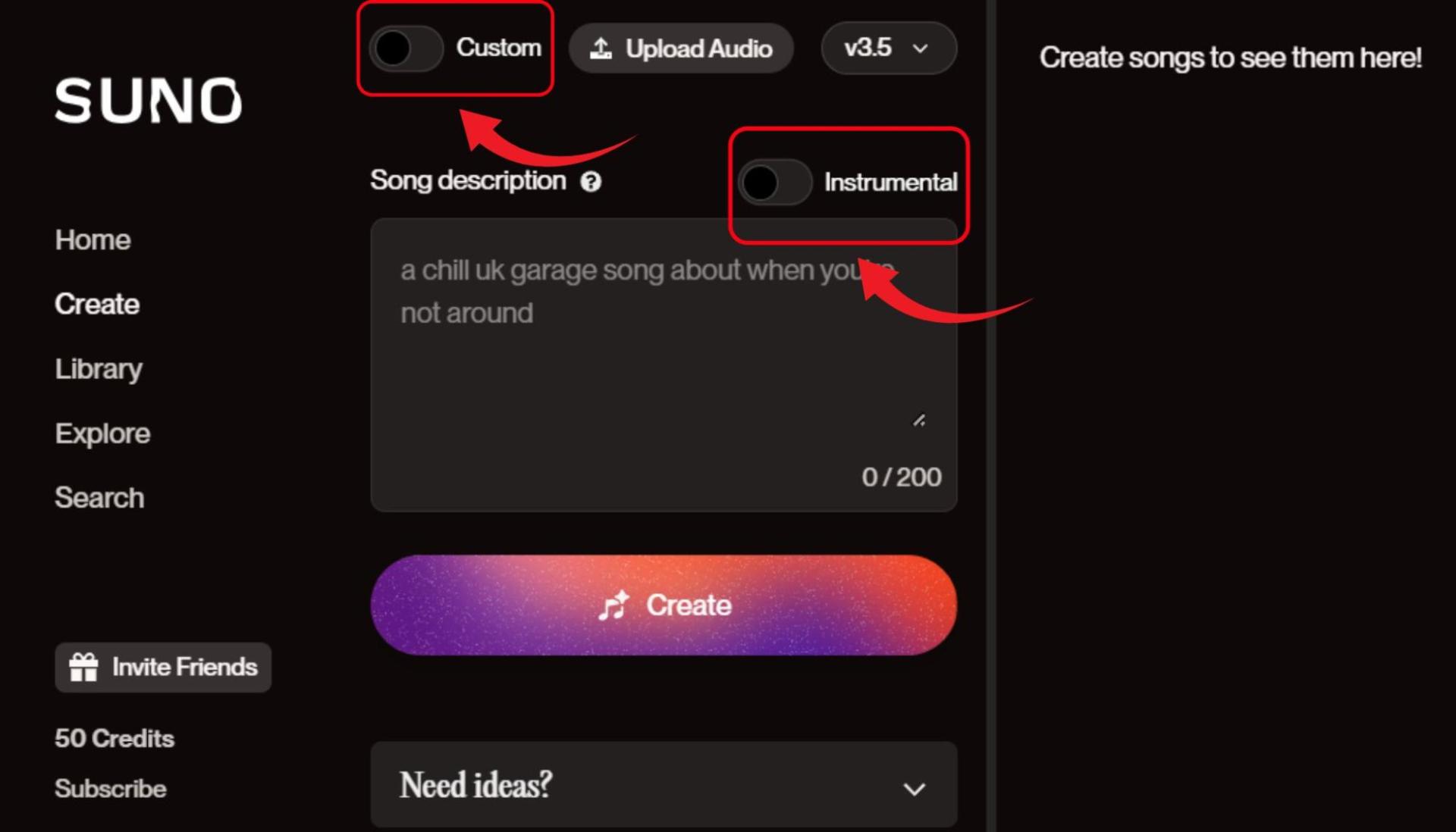 Hướng dẫn cách sử dụng Suno AI Music bước 3