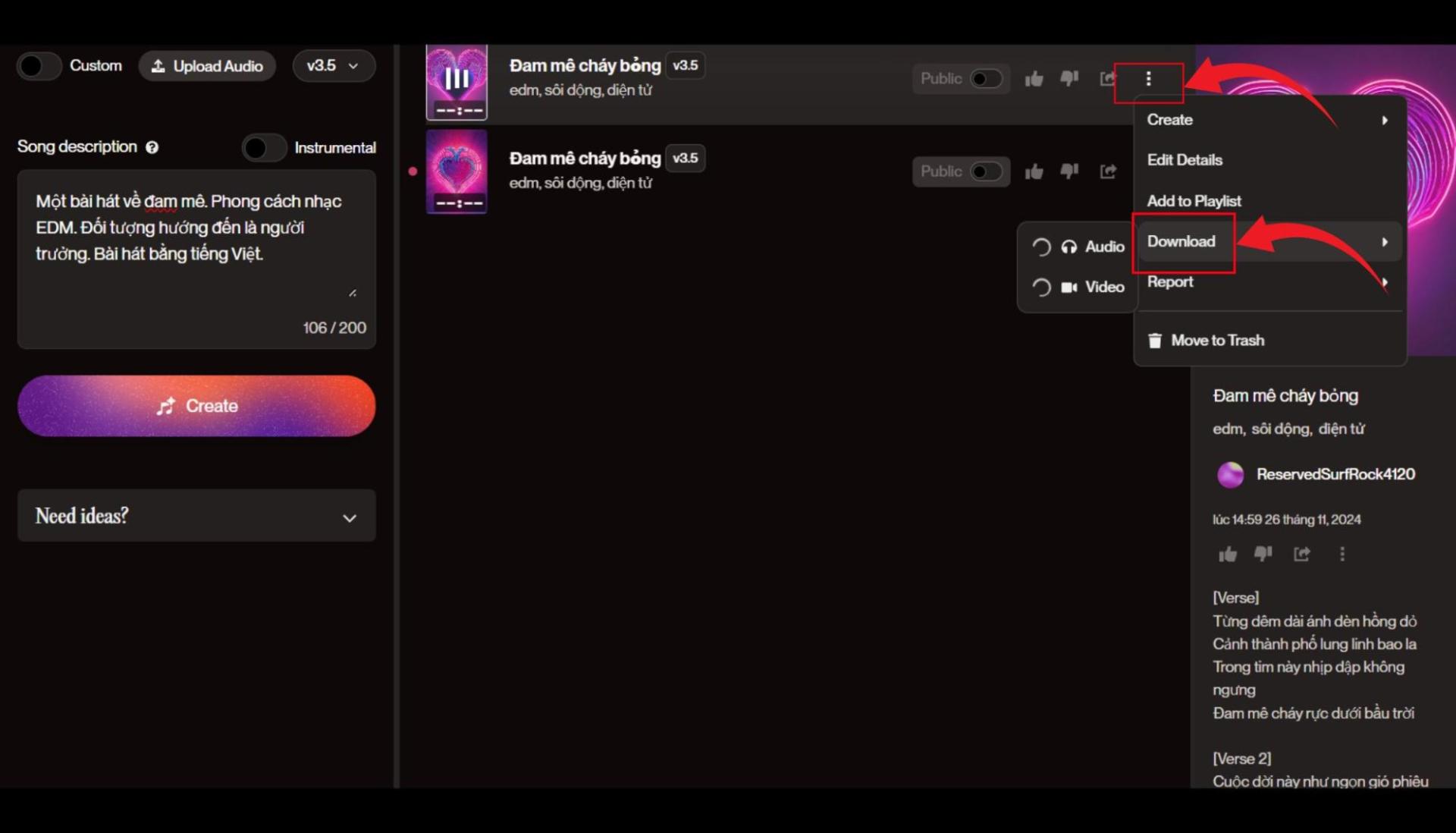 Hướng dẫn cách sử dụng Suno AI Music bước 6