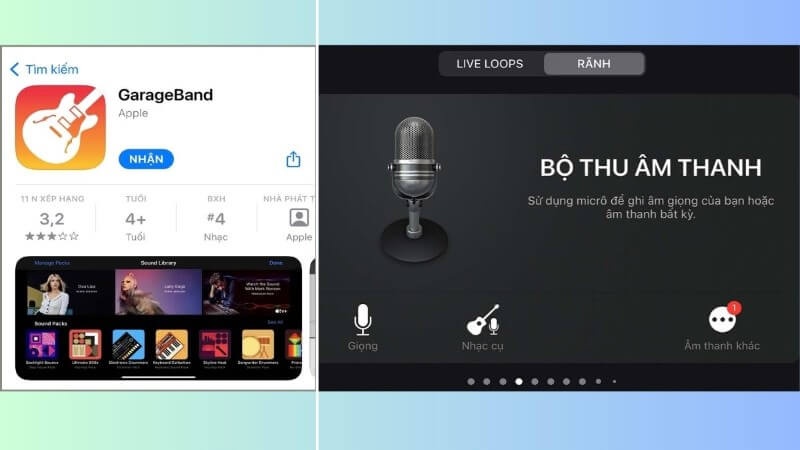 Mở ứng dụng GarageBand