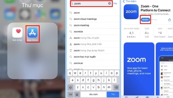Nhấn Nhận để tải ứng dụng Zoom về iPhone
