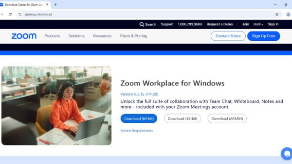 Truy cập website Zoom trên máy tính
