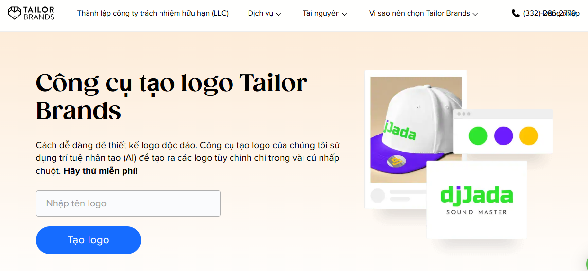 Tailor Brands là nền tảng thiết kế logo tự động hóa cho doanh nghiệp nhỏ