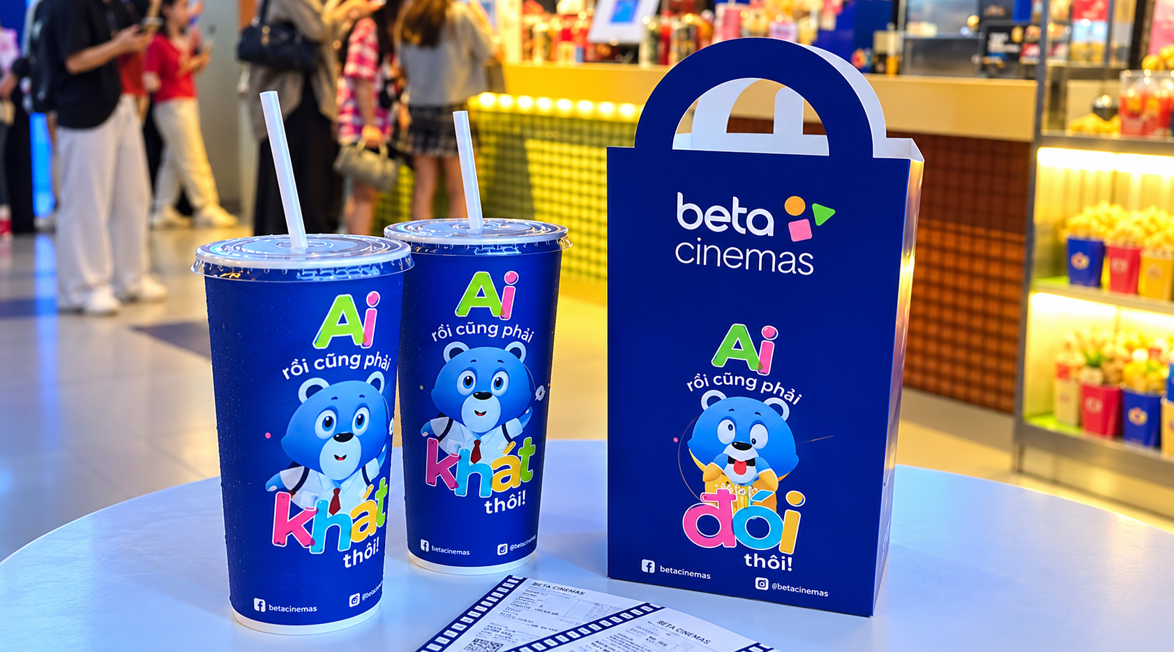 Bắp rang và nước ngọt là những lựa chọn phổ biến khi xem phim tại Beta Cinemas.