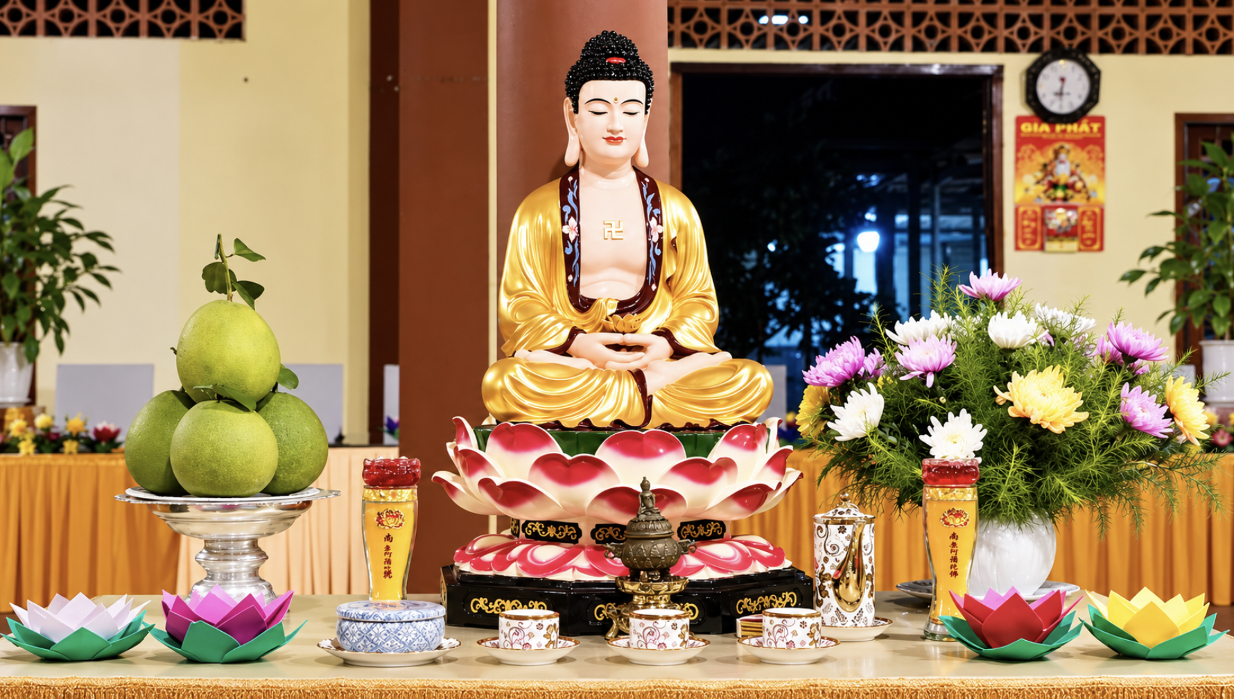 Đức Phật A Di Đà là vị Phật được tôn kính trong pháp môn Tịnh Độ, gắn liền với hạnh nguyện tiếp dẫn chúng sinh về cõi Tây Phương Cực Lạc