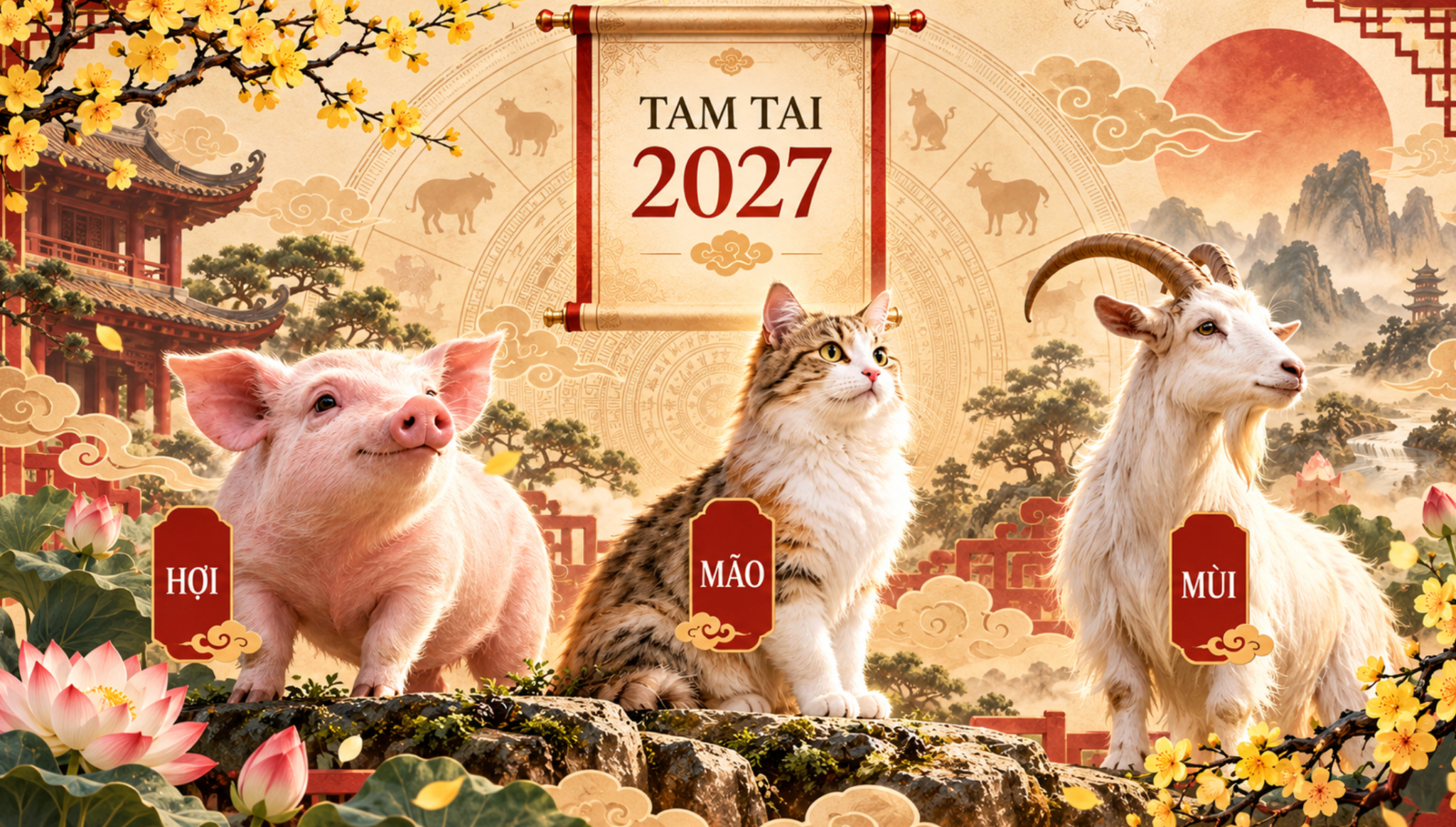 Ba con giáp Hợi, Mão và Mùi bước vào năm Tam Tai thứ ba trong năm Đinh Mùi 2027