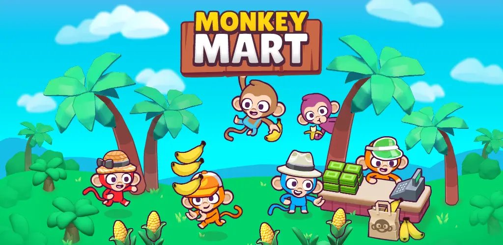 Xây dựng siêu thị của riêng bạn với hoạt động thu hoạch, bán hàng và nâng cấp trong Monkey Mart.