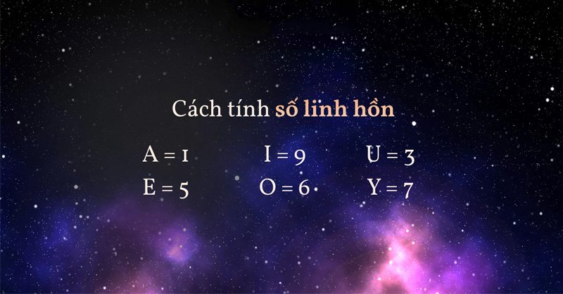 Tổng các nguyên âm trong bảng chữ cái thần số học đại diện cho số linh hồn
