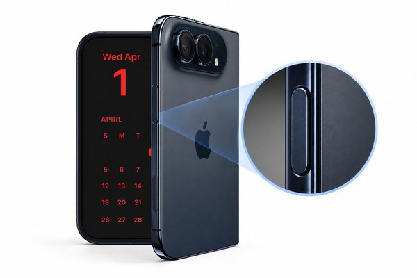 Touch ID được tích hợp trên nút sườn, cho phép xác thực khi iPhone Duo đang gập hoặc mở.