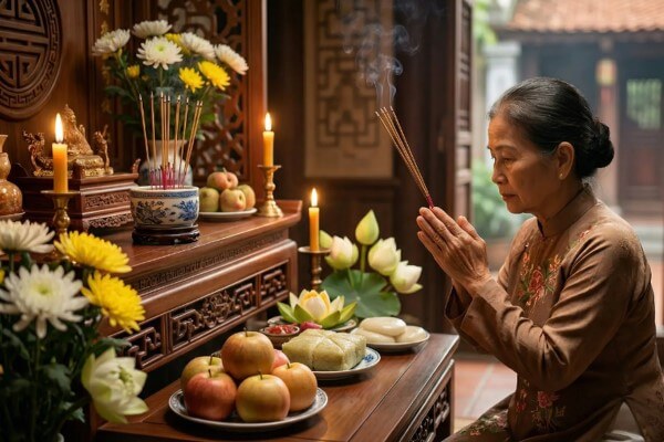 Tham khảo bài văn khấn gia tiên mùng 2 Tết