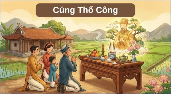 Bài văn khấn thần linh và Thổ Công mùng 2 Tết 2027
