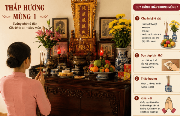 Một số lưu ý khi cúng mùng 1 hàng tháng