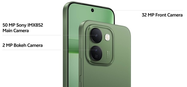 Vivo S2 FE sở hữu camera chính Sony IMX852 50MP cùng camera trước 32MP