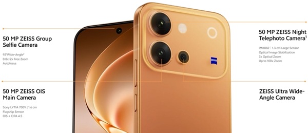 Hệ thống camera ZEISS trên Vivo V80 đáp ứng linh hoạt từ chụp góc rộng, chân dung đến zoom xa