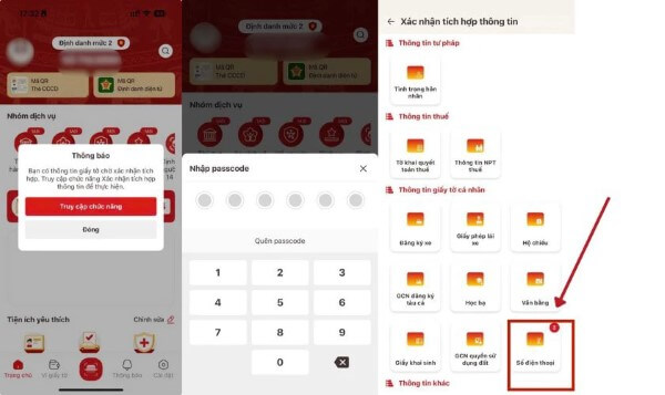 Các bước thực hiện xác thực SIM chính chủ trên app VNeID
